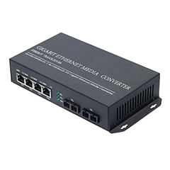 4x10/100/1000Base-TX to 2x1000Base-SX 850nm 550m Fiber Switch